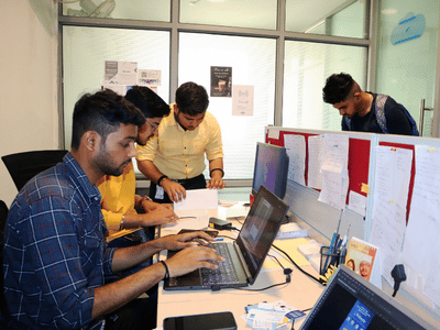 Makes360 interns working at the Mohali office