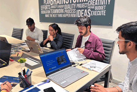 Makes360 team brainstorming session