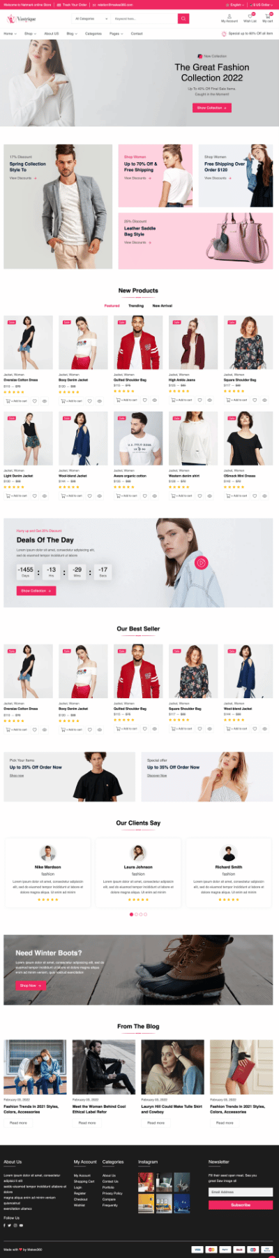 Vastrique website built by Makes360