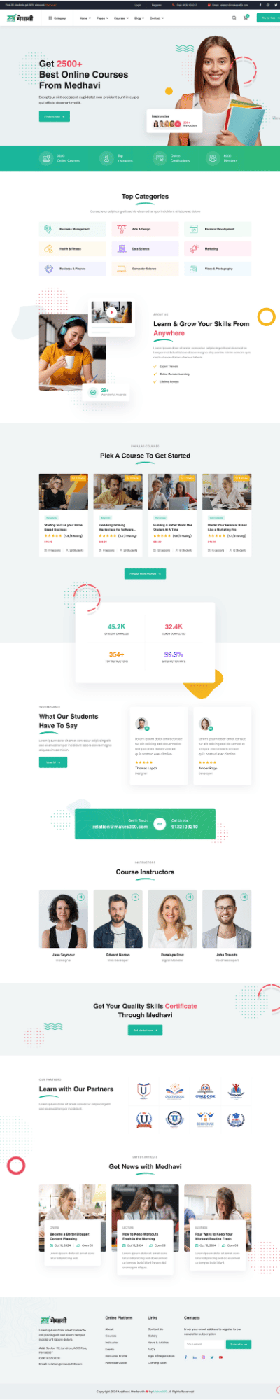 Medhavi website built by Makes360