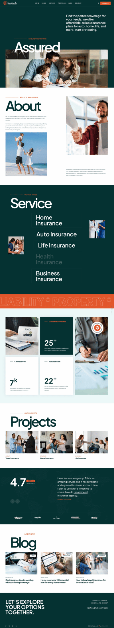 Surakshavya website built by Makes360