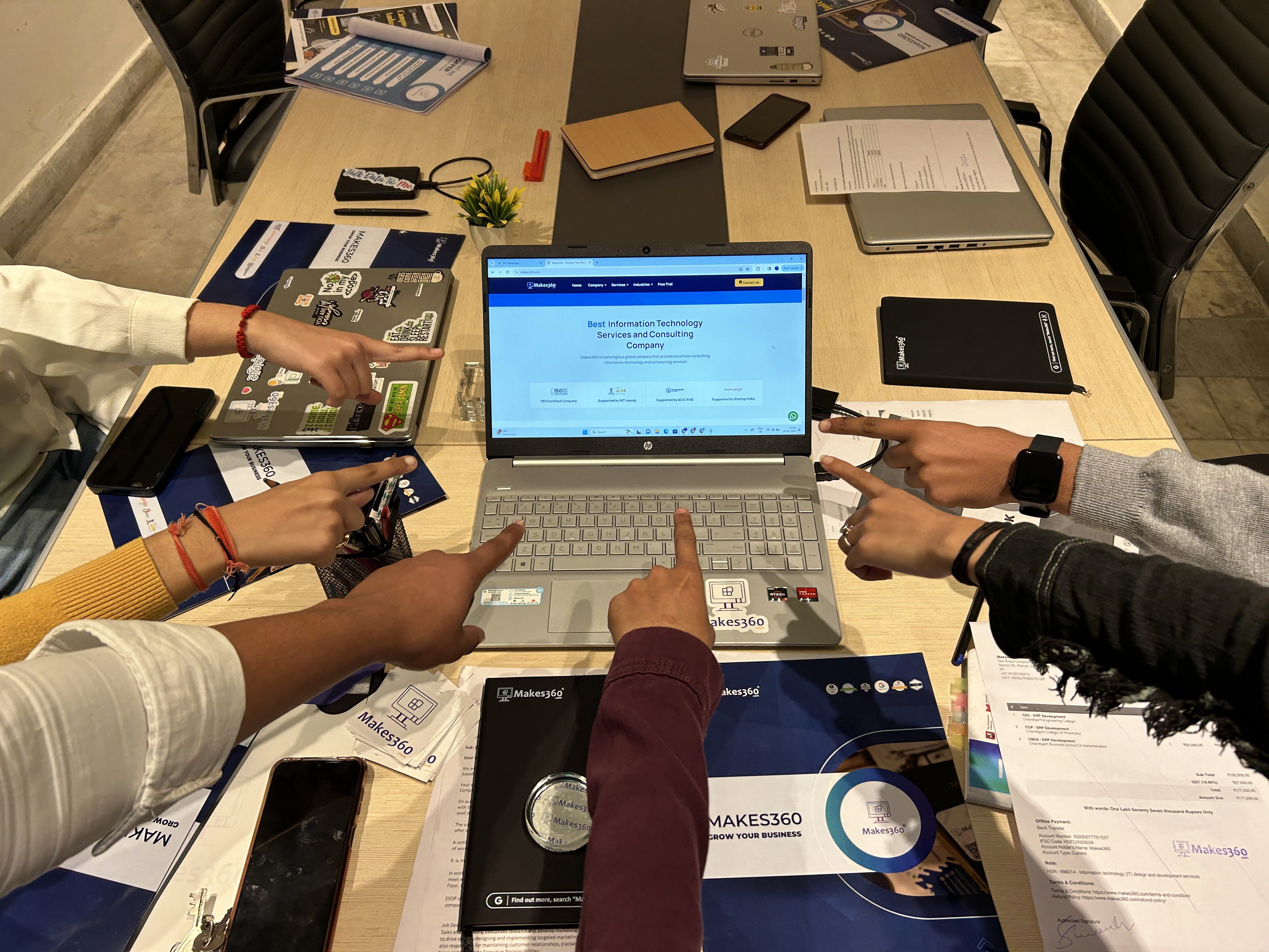 Makes360 team working on a digital transformation project