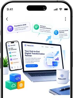 Makes360 team working on a digital transformation project